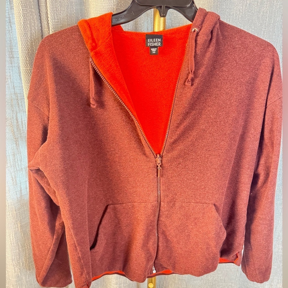 Eileen Fisher Casual Full Zip Hoodie Sweatshirt XS